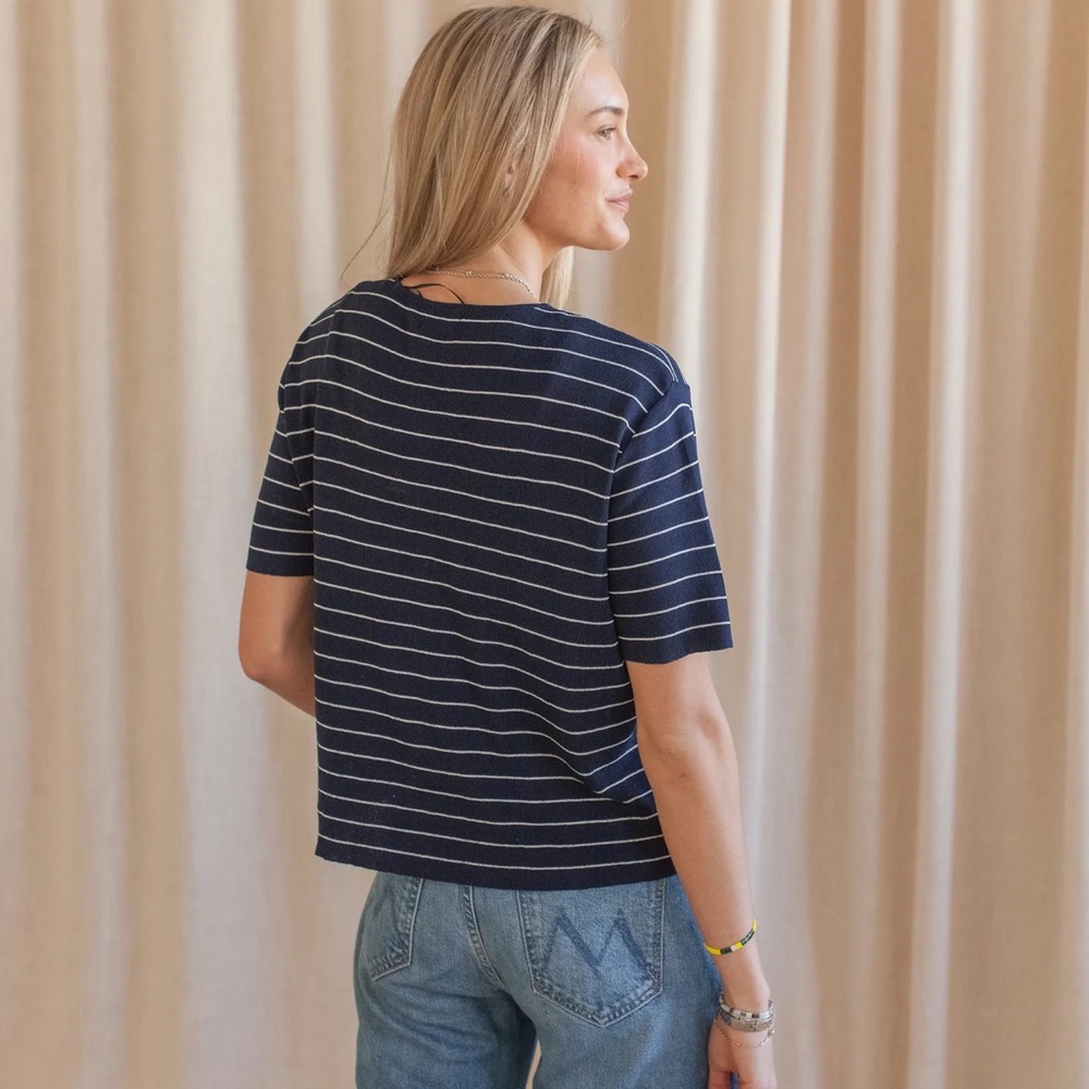 Dreamers by Debut navy striped knit top, Small/Medium, New with Tags - Picture 3 of 6
